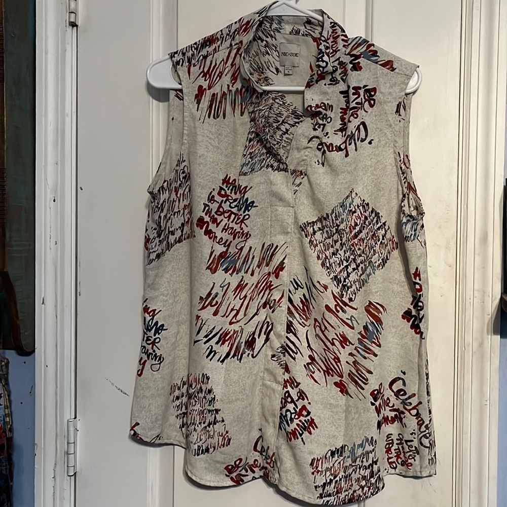 Nic & Zoe, size Large sleeveless multicolored top. NWOT